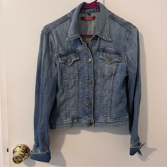 Red Engine Denim Blue Jean Jacket Giacca Women’s Small - Picture 1 of 14